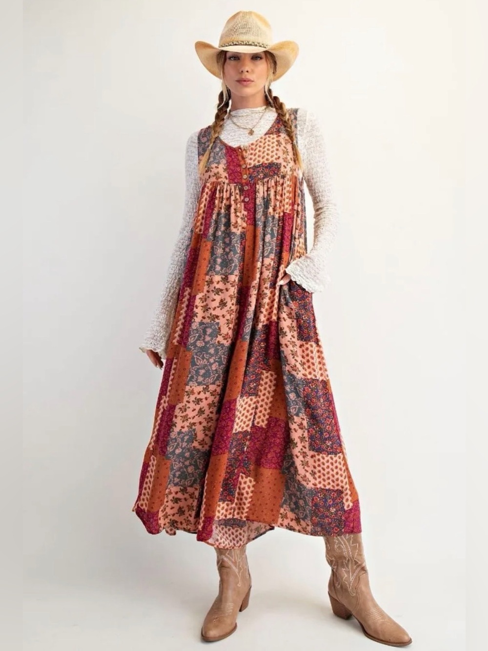 New easel boho patchwork jumper jumpsuit small or medium net